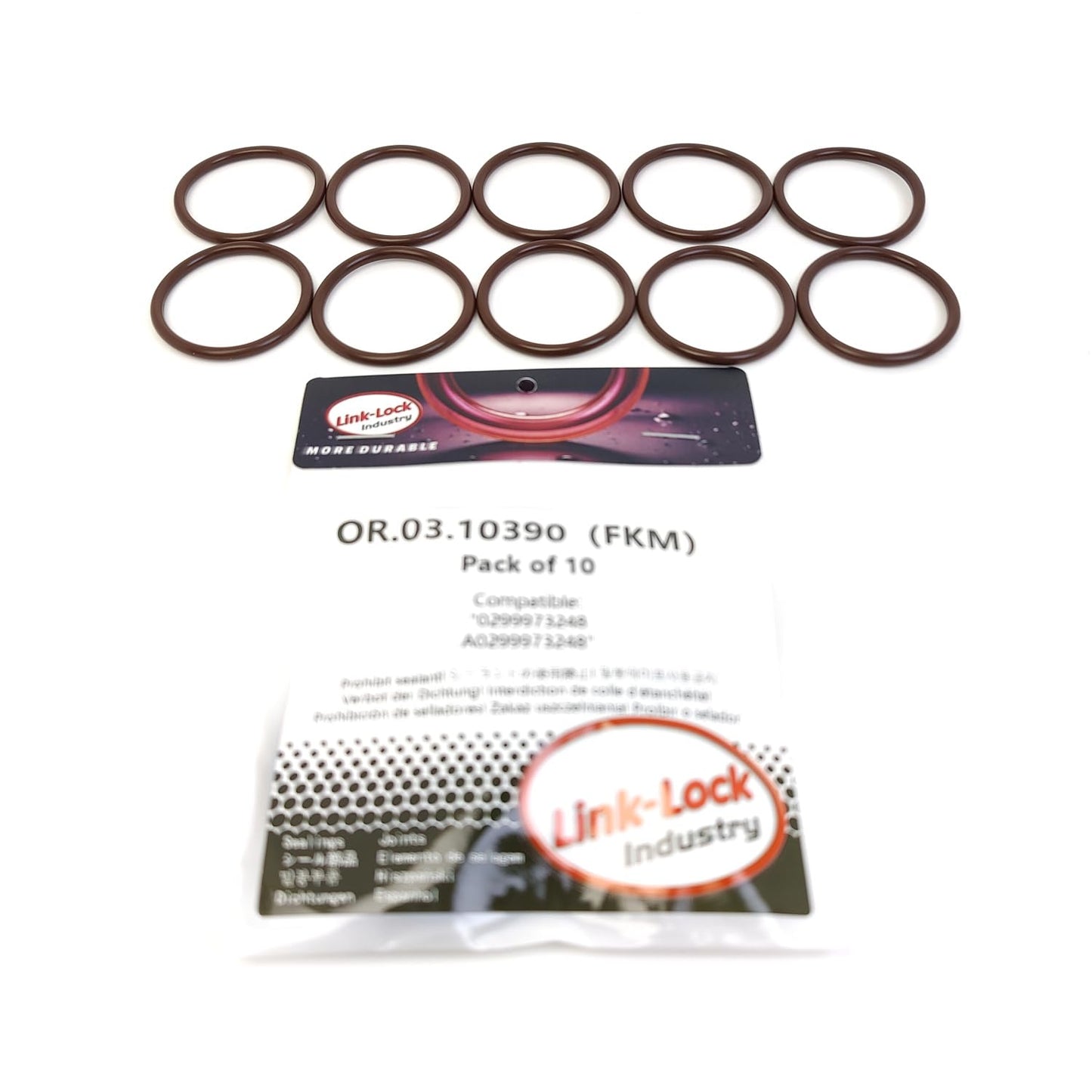 LINK-LOCK 10PCS OR.03.10390 FKM Viton Sealing O-Ring Kit of Timing Gear Chamber Cover 0299973248 A0299973248 For MERCEDES-BENZ-M271