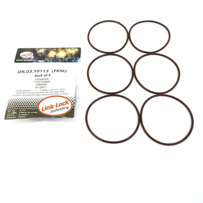 LINK-LOCK 6PCS OR.03.10113 FKM Viton Sealing O-Ring Kit Of Thermostat 11531318402 14460381 R112857 For BMW-S50 S54 For WIESMANN-S50326S1 S54326S4