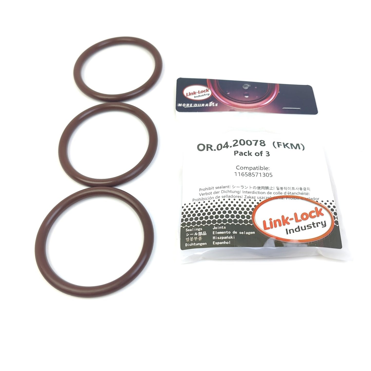 LINK-LOCK 3PCS OR.04.20078 FKM Viton Sealing O-Ring Kit of Inflatable Guide/AGR 11658571305 for BMW