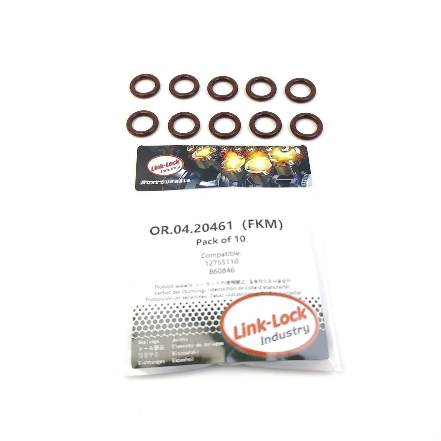 LINK-LOCK 10PCS OR.04.20461 FKM Viton Sealing O-Ring Kit of Crankcase Vent 12755110 860846 for OPEL for SAAB for CADILLAC