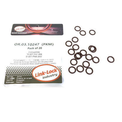 LINK-LOCK 20PCS OR.03.10247 FKM Viton Sealing O-Ring Kit of Thermostat housing 91307-PLC-004 91307-PNA-003 For HONDA-R18 R20 K24 K20