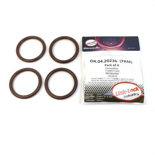 LINK-LOCK 4個 OR.04.20236 FKMバイトン製シーリングOリングキット エアクリーナーハウジング インテークホース 11658571303 9843820480 1453919 BMW用 プジョー用 スカニア用