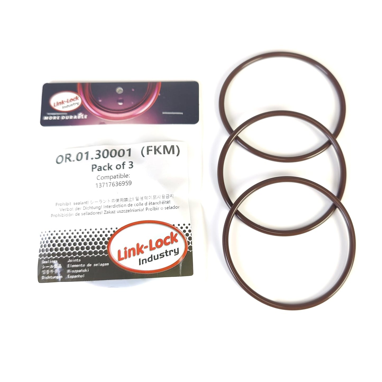 LINK-LOCK 3PCS FKMバイトン OR.01.30001 BMW N20エンジンインテークパイプOリング 13717636959