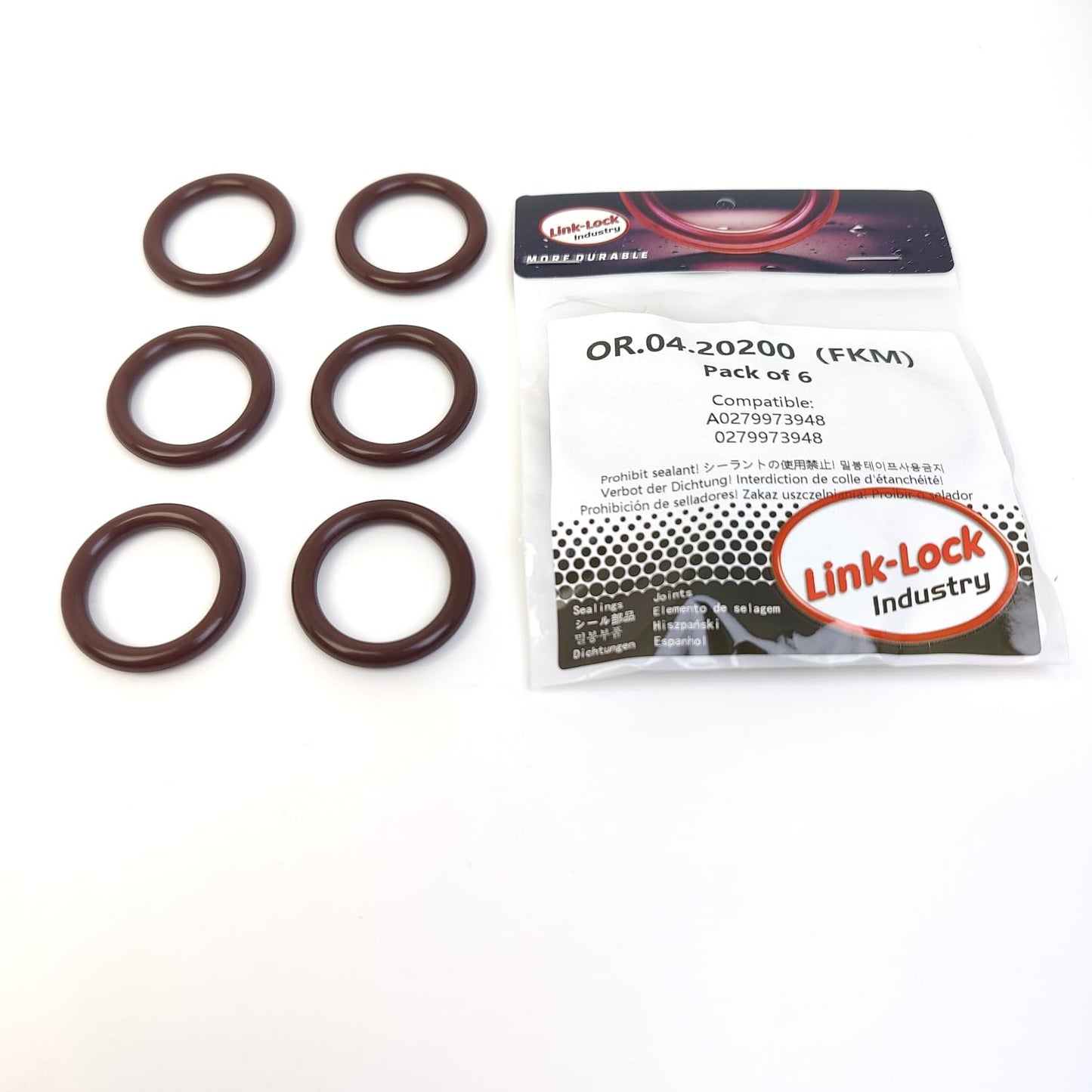 LINK-LOCK 6PCS OR.04.20200 FKM Viton Sealing O-Ring Kit of Engine Oil Pump A0279973948 0279973948 for MERCEDES-BENZ