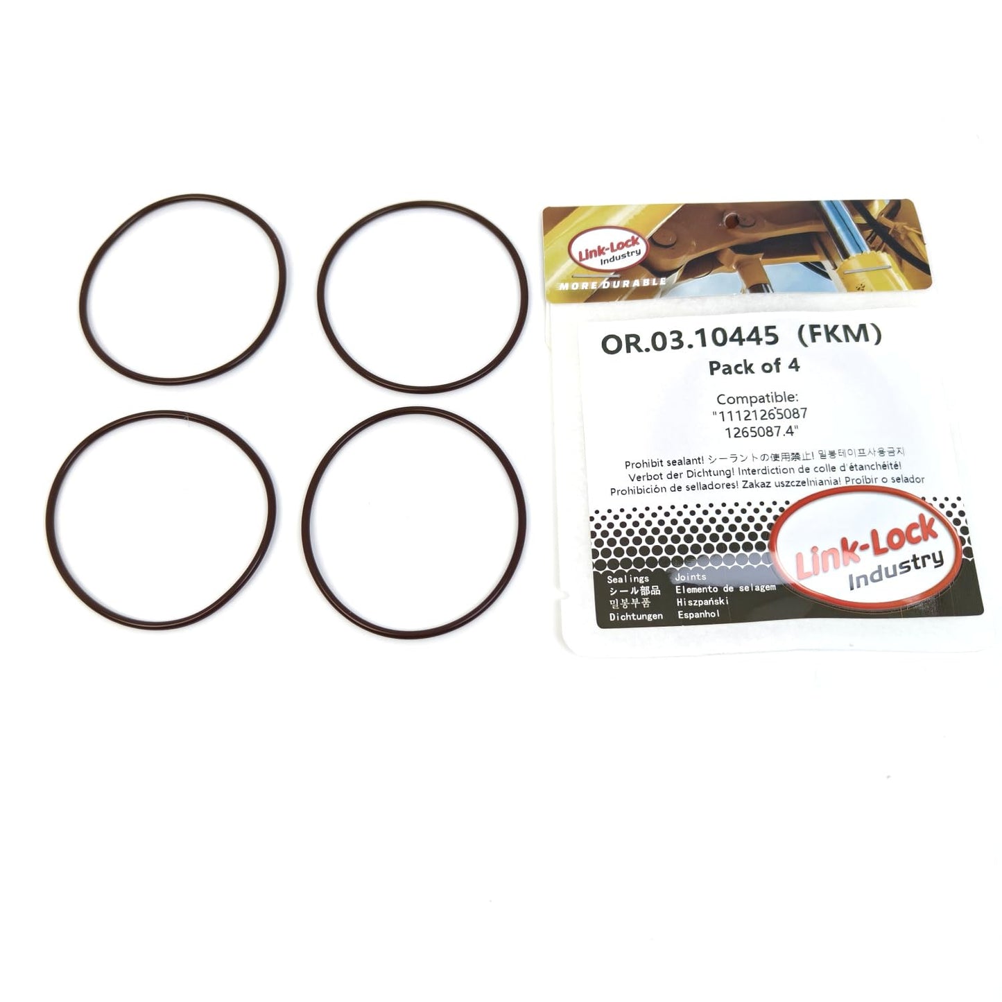 LINK-LOCK 4PCS OR.03.10445 FKM Viton Sealing O-ring Kit of Cylinder head 11121265087 1265087.4 For BMW
