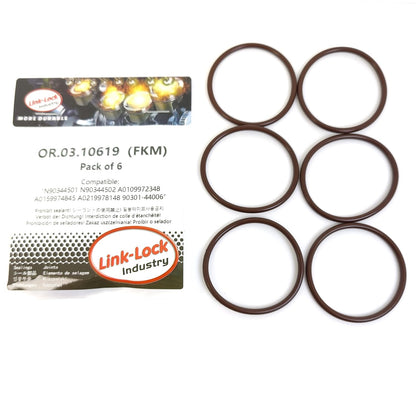 LINK-LOCK 6PCS OR.03.10619 FKMバイトンシーリングOリングキット カムシャフトアジャスター用 N90344501 N90344502 A0109972348 A0159974845 A0219978148 90301-44006 アウディ用 フォルクスワーゲン用 メルセデス・ベンツ用 トヨタ用