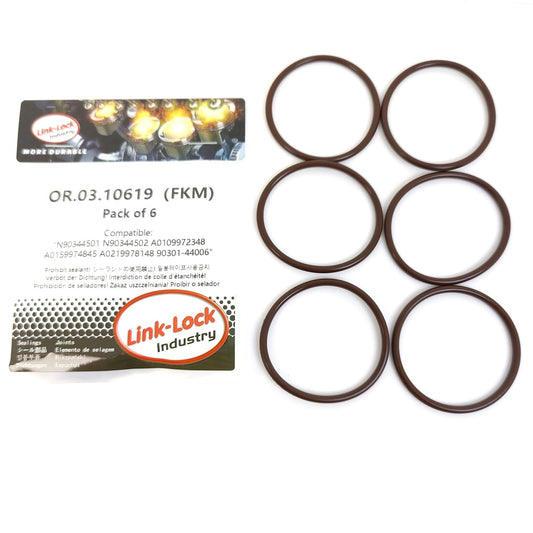 LINK-LOCK 6PCS OR.03.10619 FKM Viton Sealing O-Ring Kit of Camshaft Adjustment Device N90344501 N90344502 A0109972348 A0159974845 A0219978148 90301-44006 For AUDI For VW For MERCEDES-BENZ For TOYOTA