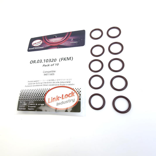 LINK-LOCK 10PCS OR.03.10320 FKMバイトン製シーリングOリングキット ウォームエアホース用 94011605 CHEVROLET-LB7 LBZ BUICK CADILLAC CHEVROLET用