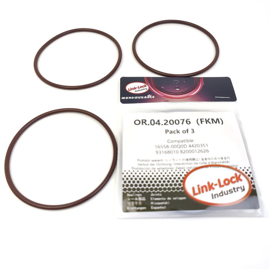 LINK-LOCK 3PCS OR.04.20076 FKMバイトンシーリングOリングキット エアフィルター用 16558-00Q0D 4420351 93168010 8200012626 日産 オペル ルノー用