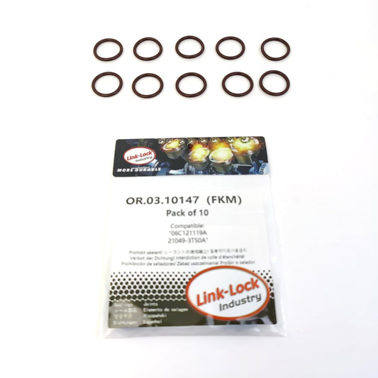 LINK-LOCK 10PCS OR.03.10147 FKMバイトン製シーリングOリングキット、冷却水パイプ用 06C121119A 21049-3TS0A 日産-QR25DE用 日産(DFAC)-QR25用
