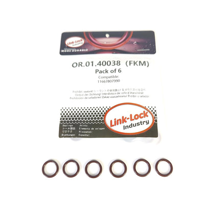 LINK-LOCK 6個 FKMバイトン OR.01.40038 エンジンバキュームパイプOリングガスケット 11667807990 BMW N47 N57用