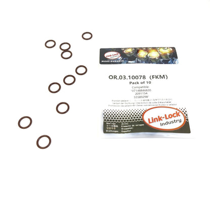 LINK-LOCK 10PCS OR.03.10078 FKM Viton Sealing O-Ring Kit Of Oil dipstick 07148846820 2091154 55589298 For OPEL-B10XFL D10XFL F10XFL B10XFT D10XFT For BMW-B58N B58X B58L