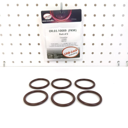 LINK-LOCK 6PCS OR.03.10089 FKM Viton Sealing O-Ring Kit Of Engine oil cooler 1352885 1484765 For SCANIA-DC09 DC16 DC11 DC13 DT12 DT16 DI16