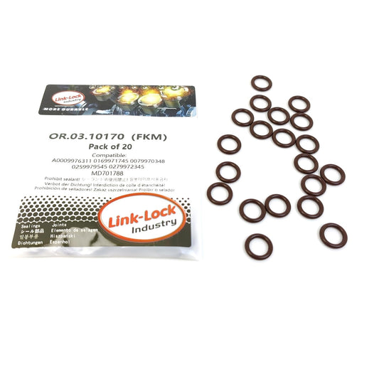 LINK-LOCK 20PCS OR.03.10170 FKM Viton シールOリングキット 冷却パイプライン用 A0009976311 A0169971745 A0079970348 A0259979545 A0279972345 11537634204 11611406747 4895710 メルセデスベンツ M266 M271