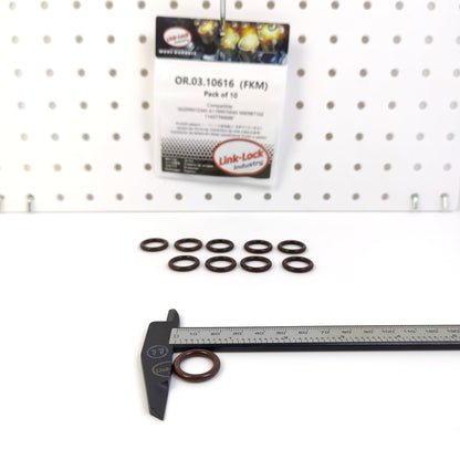 LINK-LOCK 10PCS OR.03.10616 FKM Viton Sealing O-Ring Kit of Engine Oil Dipstick A0299972345 A1199970045 N90987102 11437794698 For AUDI For VW For BMW For MERCEDES-BENZ