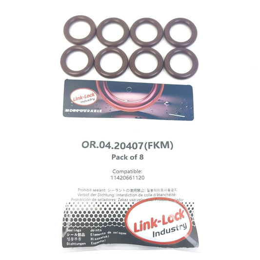 LINK-LOCK 8個 OR.04.20407 FKM Viton オイルフィルターOリングキット 11420661120 BMW-M10 M30用