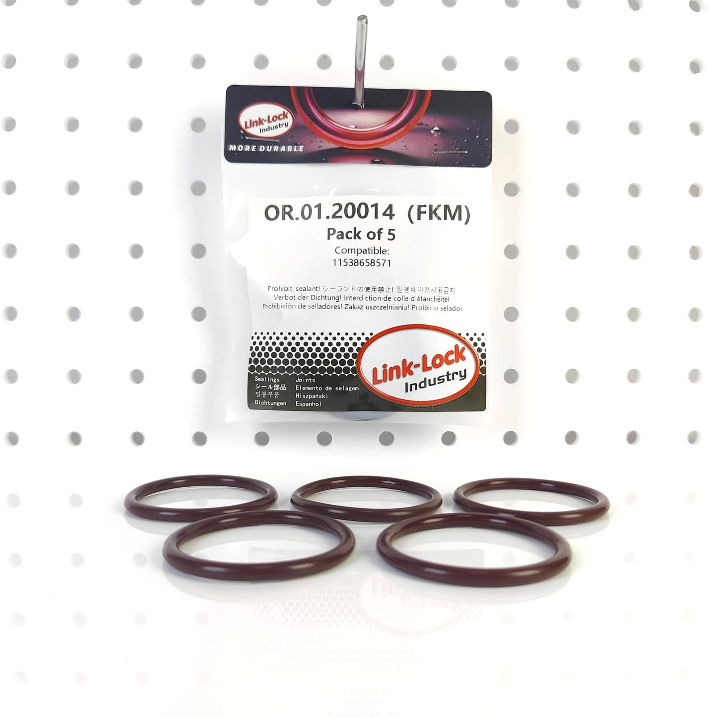 LINK-LOCK 5PCS FKM Viton OR.01.20014 Engine coolant pipe / Water hose O-Ring 11538658571 for BMW B58