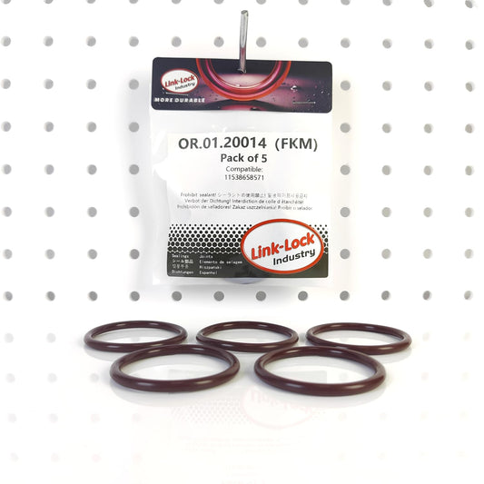LINK-LOCK 5個 FKM Viton OR.01.20014 エンジンクーラントパイプ / ウォーターホース O-リング 11538658571 BMW B58用