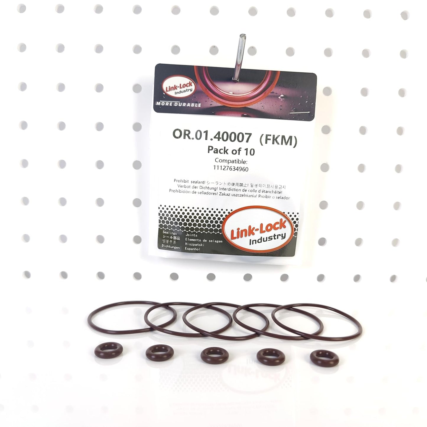 LINK-LOCK 10PCS FKM Viton OR.01.40007 엔진 구동 장치 O-RING 개스킷 11127634960 (BMW N13 N18용)
