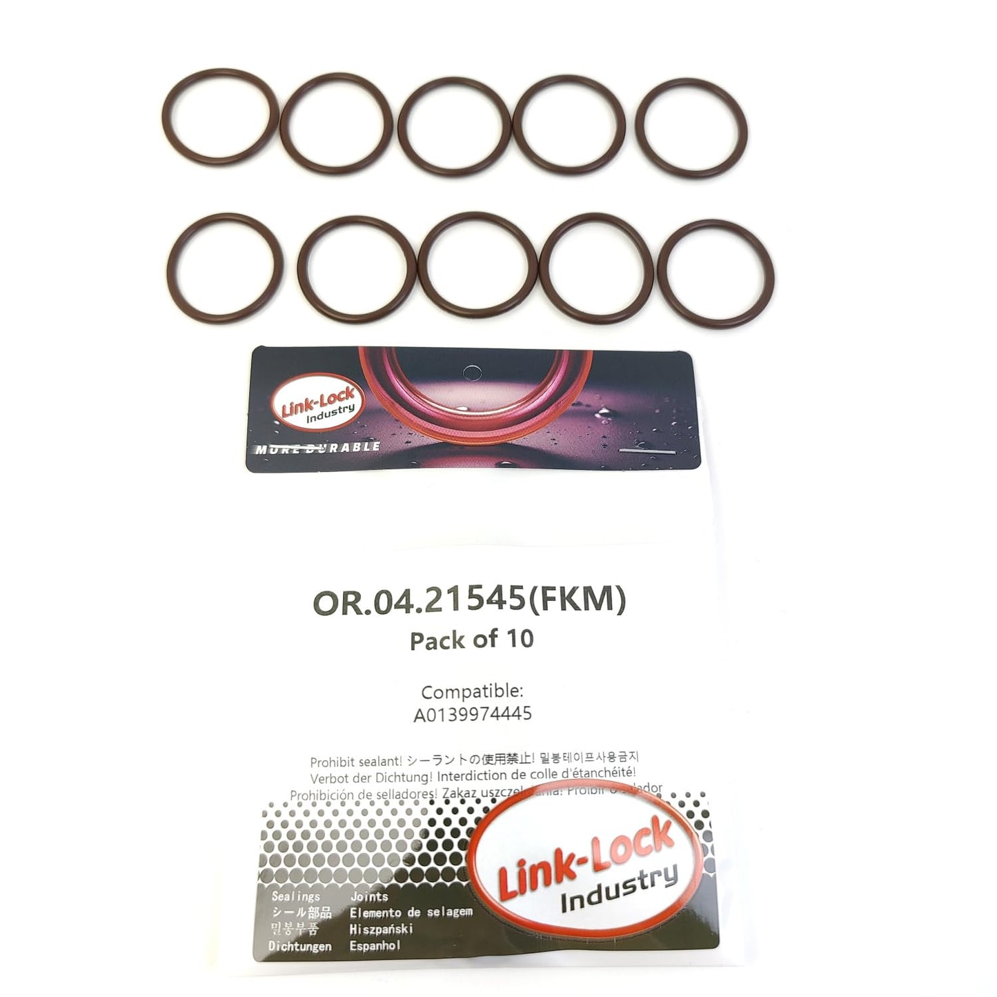 LINK-LOCK 10PCS OR.04.21545 FKM バイトンシーリングOリングキット A0139974445 (MERCEDES-BENZ-W204-M272 M271 W212-M271 M272 M276用 冷媒ライン)