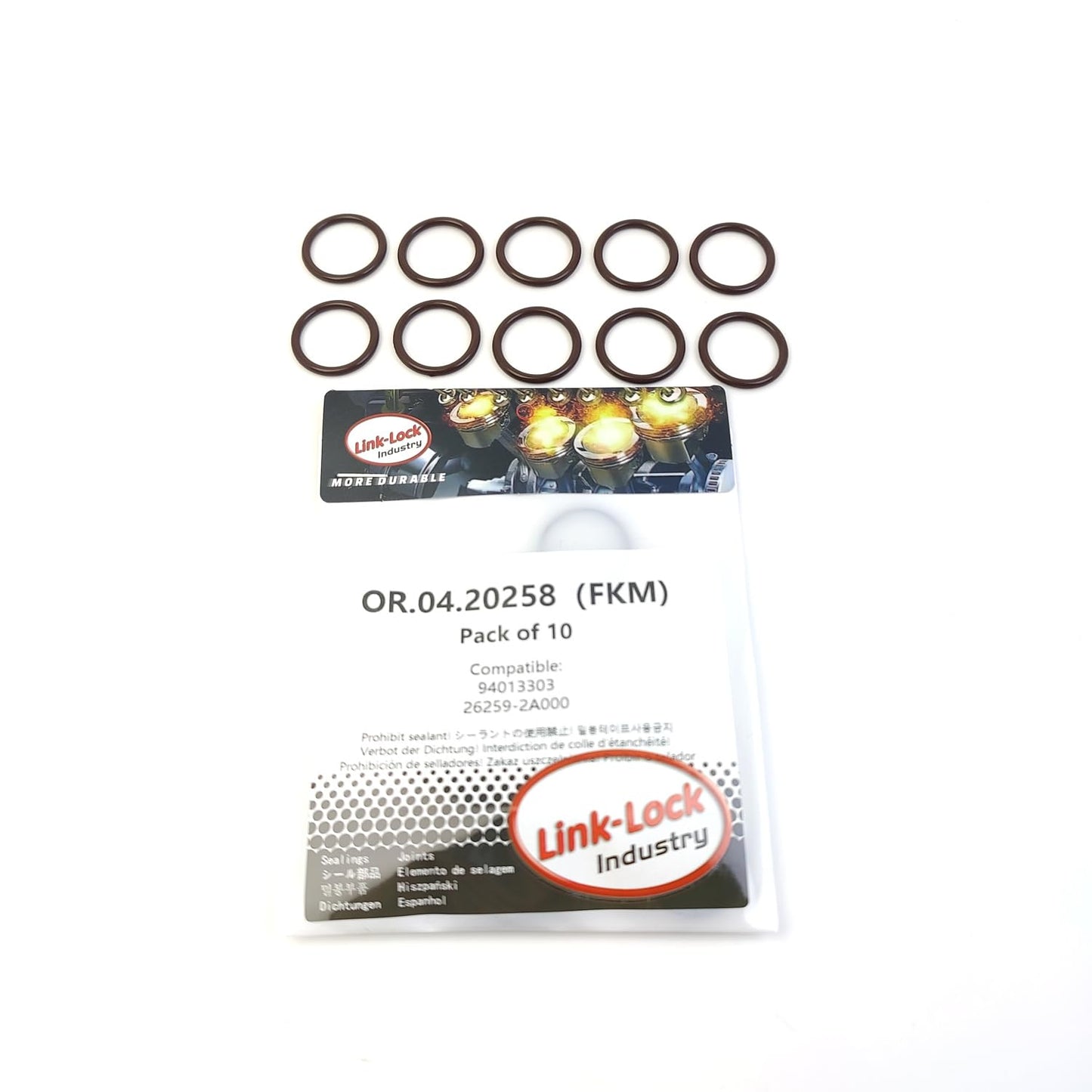 LINK-LOCK 10PCS OR.04.20258 FKM Viton Sealing O-Ring Kit of Injector 94013303 26259-2A000 for CHEVROLET for KIA