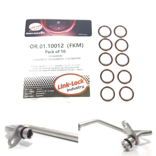 LINK-LOCK 10PCS FKM Viton OR.01.10012 Turbocharging Pipeline O-Ring 11428604872  16121240513  11127689563 for BMW B38 B48 B46 B58 B57 B47 R1300