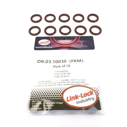 LINK-LOCK 10PCS OR.03.10030 FKM Viton Sealing O-Ring Kit Of Oil drain screw FT4E-6734-BA FT4Z-6734-A For FORD-996 C27PD0X DD2S For FORD(CHANGAN)-GTDIQ5 GTDIQ6 For FORD USA-C30PDTX T27PD0X DD2X