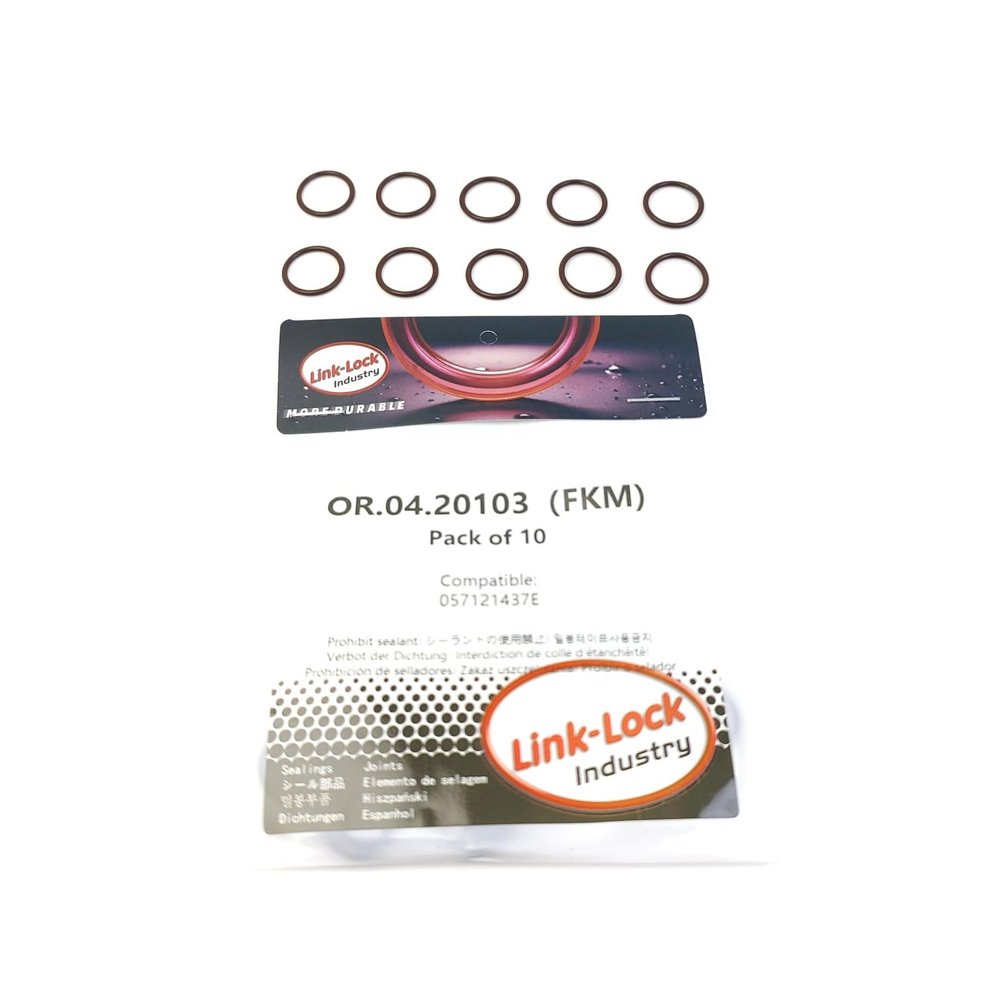 LINK-LOCK 10PCS OR.04.20103 FKMバイトン 13×1.5シーリングユニバーサルOリングキット AUDI用 057121437E