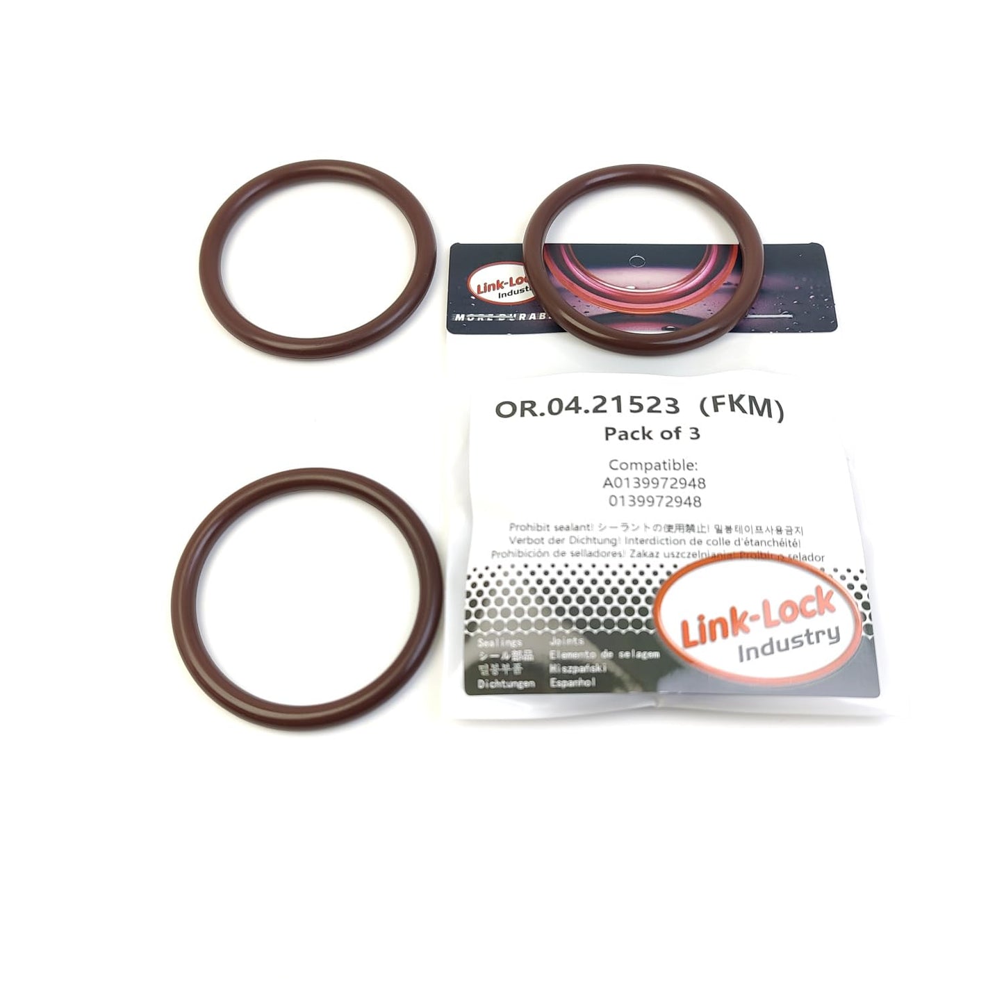 LINK-LOCK 3PCS OR.04.21523 FKM Viton Sealing O-Ring Kit of Pressurized air pipeline A0139972948 0139972948 for MERCEDES-BENZ-W124 W201