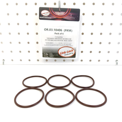 LINK-LOCK 6PCS OR.03.10406 FKM Viton Sealing O-Ring Kit of Camshaft N90344501 N90344502 A0109972348 A0159974845 A0219978148 90301-44006 For AUDI For VW For MERCEDES-BENZ For TOYOTA