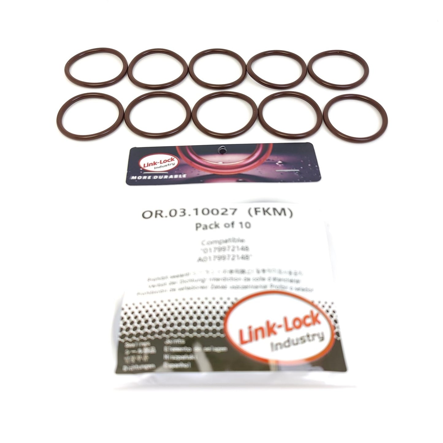 LINK-LOCK 10PCS OR.03.10027 FKM Viton Sealing O-Ring Kit Of Engine oil level sensor 0179972148 A0179972148 For MERCEDES-BENZ M166.960 OM668.942 OM668.940