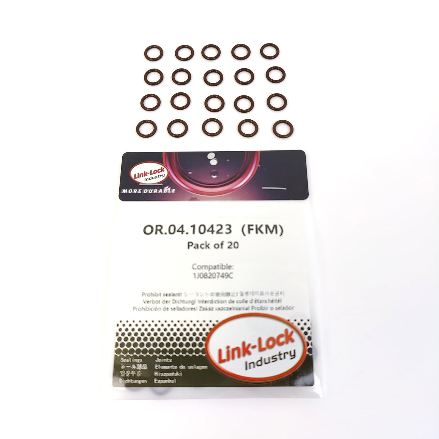 LINK-LOCK 20PCS OR.04.10423 FKMバイトンシーリングOリングキット エアコンパイプ用 AUDI VW用 1J0820749C