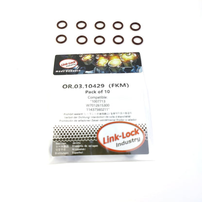 LINK-LOCK 10PCS OR.03.10429 FKM Viton オイルレベルゲージOリングキット 1007713 W701261S300 11437560211（FORD、MINI用）