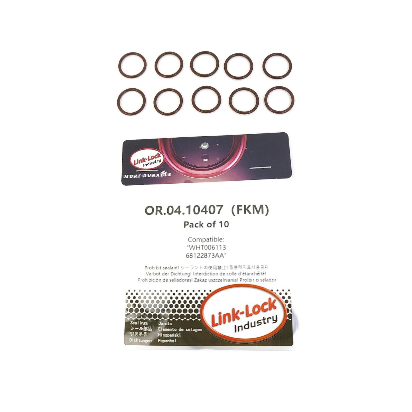 LINK-LOCK 10PCS OR.04.10407 FKMバイトンシーリングOリングキット ターボチャージャーオイルパイプ用 WHT006113 68122873AA AUDI VW JEEP用