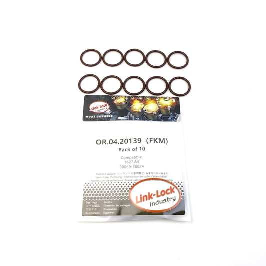LINK-LOCK 10PCS OR.04.20139 FKMバイトン シリンダーヘッドOリングキット 1627.A4 90069-38024 (CITROËN、TOYOTA用)