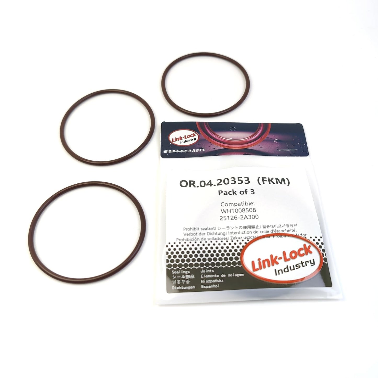 LINK-LOCK 3PCS OR.04.20353 FKM Viton Sealing O-Ring Kit of Thermostat WHT008508 25126-2A300 for AUDI for KIA