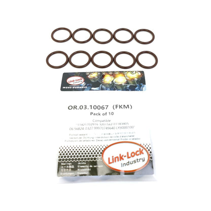 LINK-LOCK 10PCS OR.03.10067 FKM Viton Sealing O-Ring Kit Of Engine oil pipeline 11421702916 3201562 01183405 06.56824-0327 99970749640 LYX000100 For BMW-M60 M62 M73 M70 S62 S70