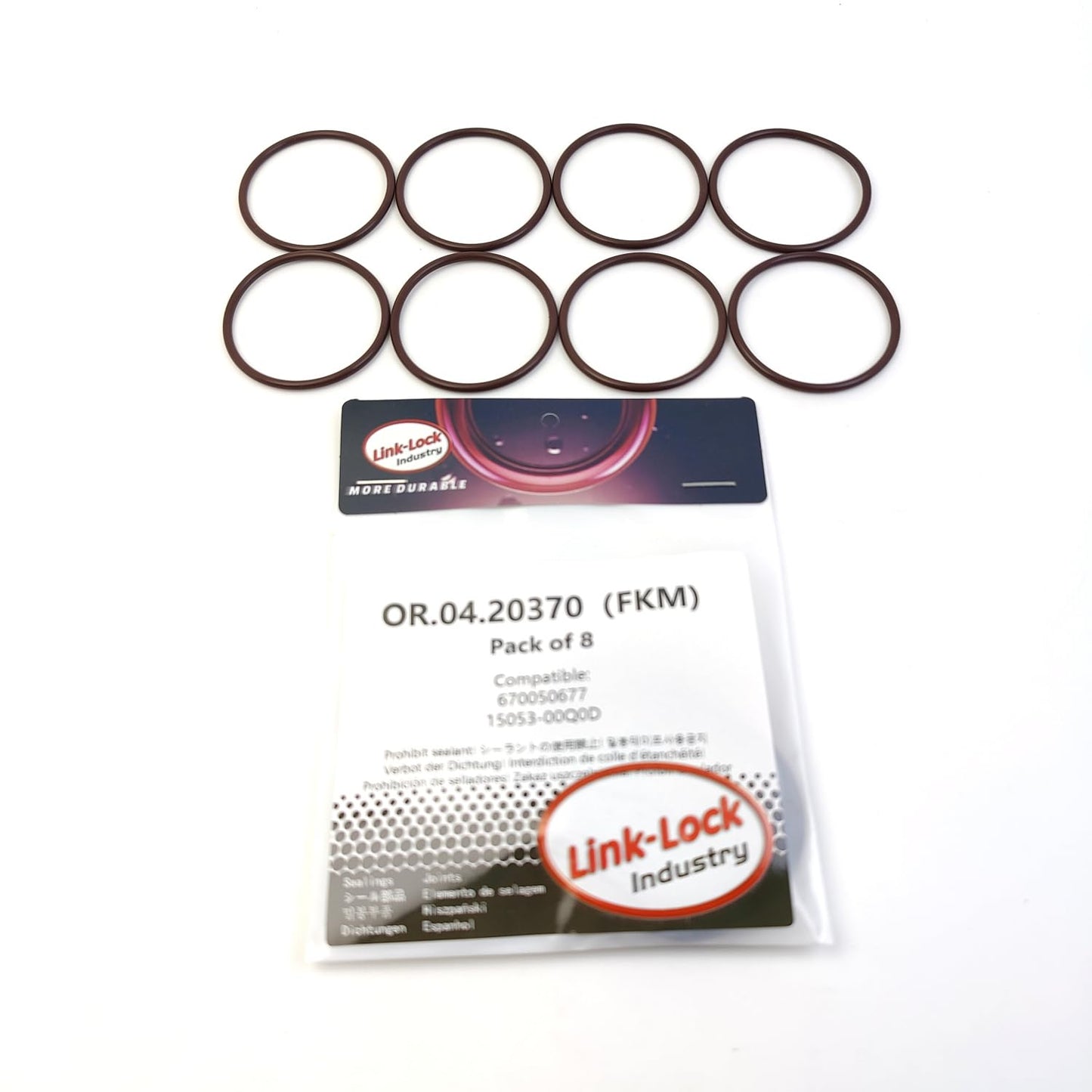 LINK-LOCK 8PCS OR.04.20370 FKM Viton シーリングOリングキット サーモスタット 670050677 15053-00Q0D 日産 アルファロメオ用