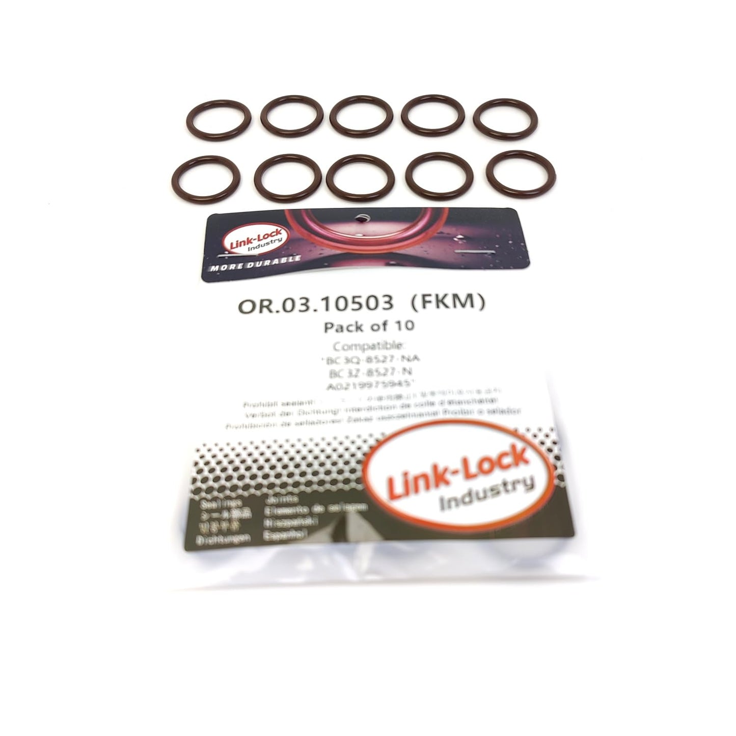LINK-LOCK 10PCS OR.03.10503 FKM Viton Sealing O-Ring Kit of Turbocharger/engine ventilation pipe BC3Q-8527-NA BC3Z-8527-N A0219975945 For FORD-USA For MERCEDES-BENZ