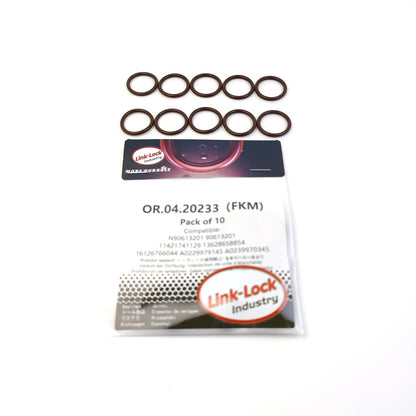 LINK-LOCK 10個 OR.04.20233 FKMバイトンシーリングOリングキット チャージャー用 N90613201 90613201 11421741129 13628658854 16126766044 A0229979145 A0239970345 MERCEDES-BENZ AUDI BMW用