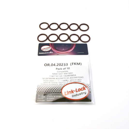 LINK-LOCK 10個 OR.04.20233 FKMバイトンシーリングOリングキット チャージャー用 N90613201 90613201 11421741129 13628658854 16126766044 A0229979145 A0239970345 MERCEDES-BENZ AUDI BMW用