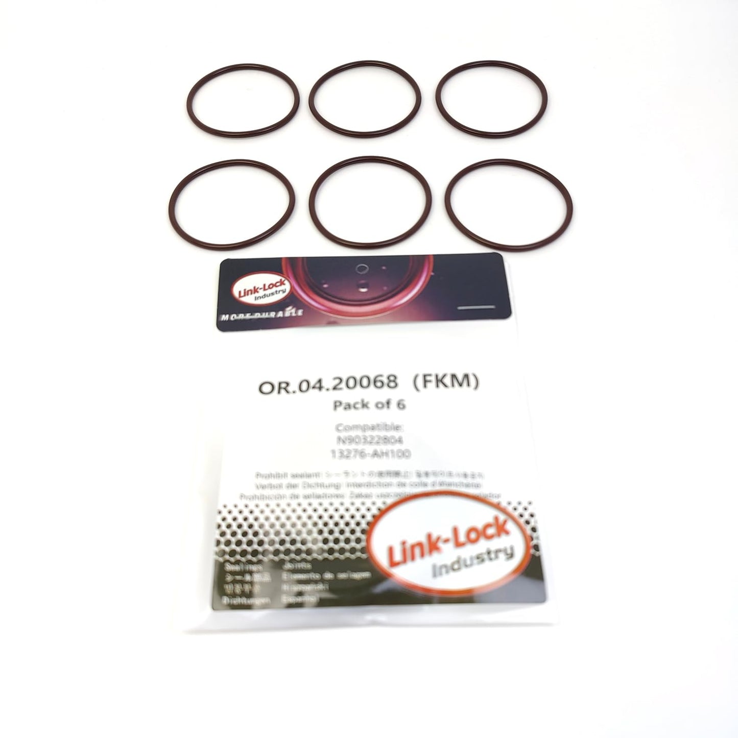 LINK-LOCK 6PCS OR.04.20068 FKM Viton Sealing O-Ring Kit of Oil Pan N90322804 13276-AH100 for AUDI for NISSAN