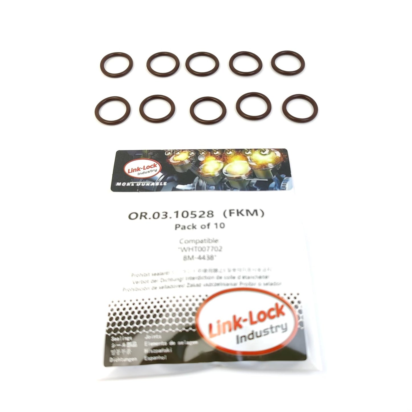 LINK-LOCK 10PCS OR.03.10528 FKM Viton Sealing O-Ring Kit of Oil outlet of the turbocharger WHT007702 8M-4438 For AUDI For VW For CATERPILLAR