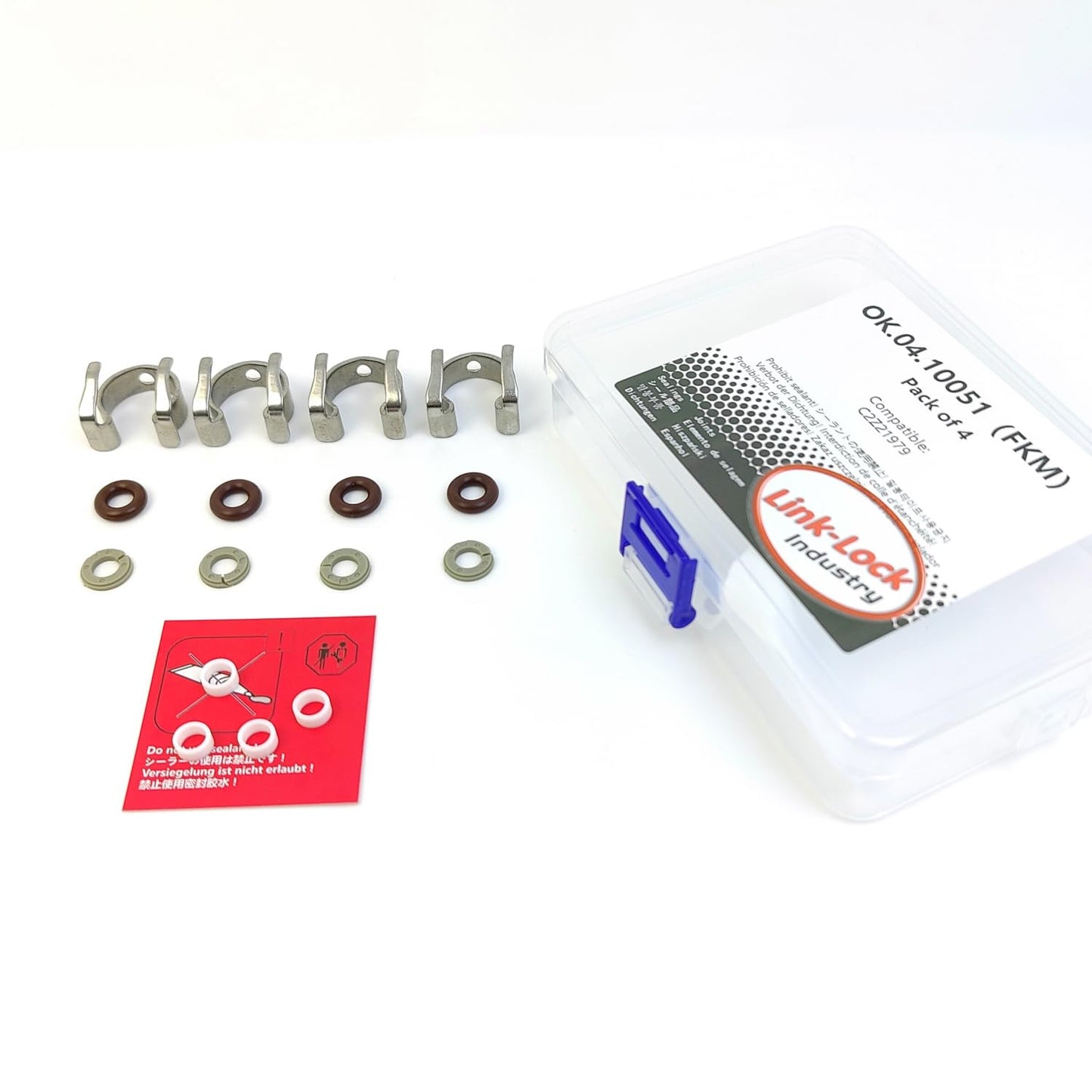 LINK-LOCK 4Set OK.04.10051 fuel injector repair kit C2Z21979 with FKM Viton O-RING For JAGUAR 2.0T 204PT