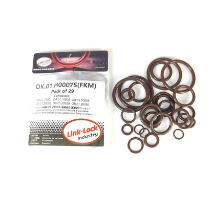 LINK-LOCK 29PCS FKM Viton OK.01.H0007S Engine coolant pipe / Water hose O-Ring Kit 17227613656 17227800958 11537610049  for BMW BMW N13 F20 F21 116I 118I