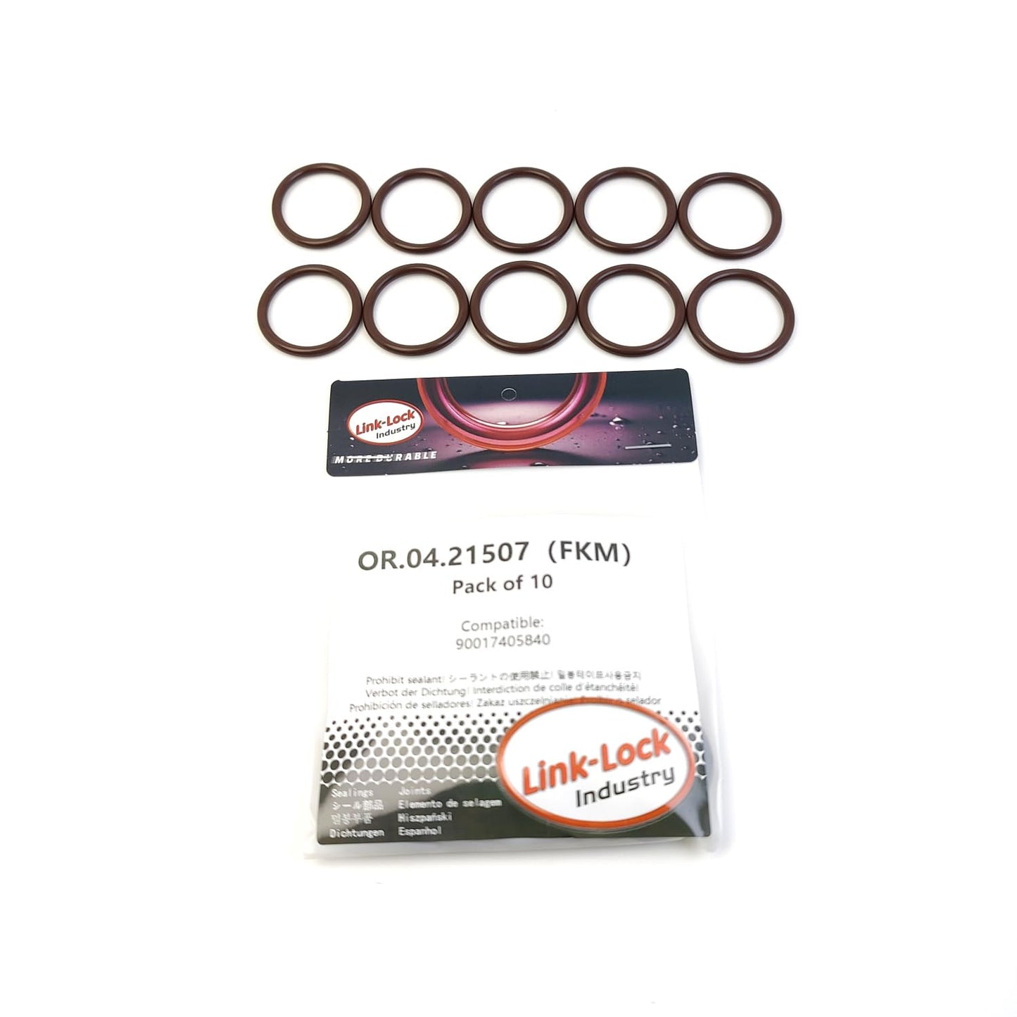 LINK-LOCK 10PCS OR.04.21507 FKM Viton Sealing O-Ring Kit of Coolant pipe 90017405840 for PORSCHE-924 944