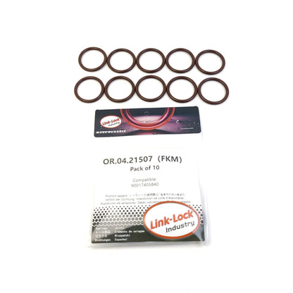 LINK-LOCK 10PCS OR.04.21507 FKM Viton Sealing O-Ring Kit of Coolant pipe 90017405840 for PORSCHE-924 944