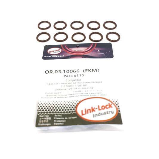LINK-LOCK 10PCS OR.03.10066 FKM Viton シールOリングキット エンジンオイルパイプ用 14457381 9906360 68150155AA 3928624 71770203 17281881 4899058 12577855 2091118 LAND ROVER-N63 ROLLS-ROYCE-N73対応