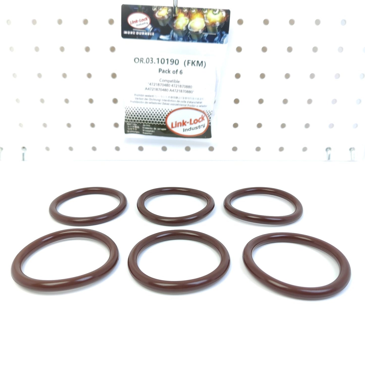 LINK-LOCK 6PCS OR.03.10190 FKM Viton Sealing O-Ring Kit of Oil Suction Pipe 4721870480 4721870880 A4721870480 A4721870880 For MERCEDES-BENZ-OM471 OM472 OM473 OM470