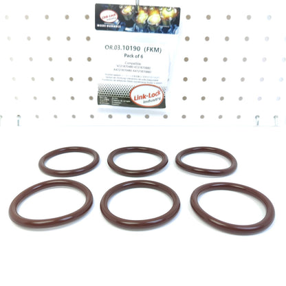 LINK-LOCK 6PCS OR.03.10190 FKM Viton Sealing O-Ring Kit of Oil Suction Pipe 4721870480 4721870880 A4721870480 A4721870880 For MERCEDES-BENZ-OM471 OM472 OM473 OM470